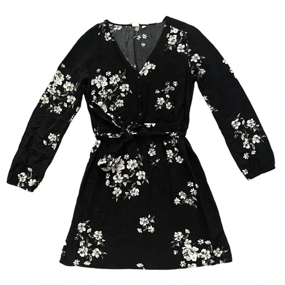 GAP Dresses & Skirts - GAP Mini Floral Black Elastic Waist Dress Size S